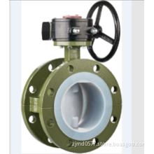 Four fluorine butterfly valve with pneumatic actuator